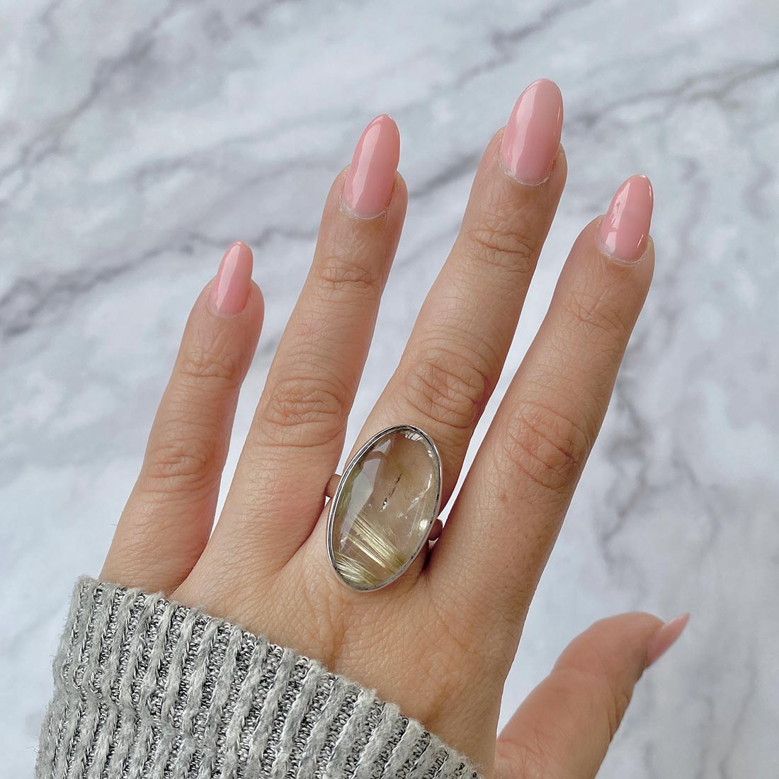 Golden Rutile Adjustable Ring-(GDR-R-45.)